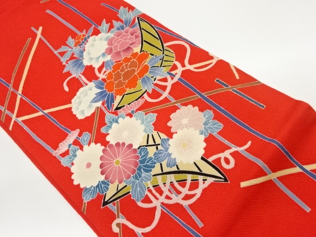 笠に牡丹・菊模様名古屋帯